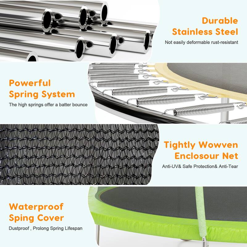 Trampolines for Kids Adults with Enclosure Ladder for Outdoor Jump