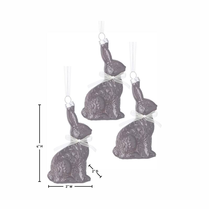 4" Glass Chocolate Bunny Ornament Box