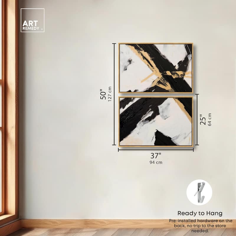 Weight of Black III Canvas Set of 2 by Art Remedy