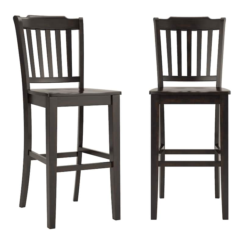 Ronda Slat Back Bar Height Chairs (Set of 2) - Antique Black