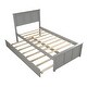 preview thumbnail 7 of 7, Twin Platform Kids Bed with Trundle, Solid Wood Frame, Space-Saving Design, Trundle Can Be Placed on Either Side, Grey