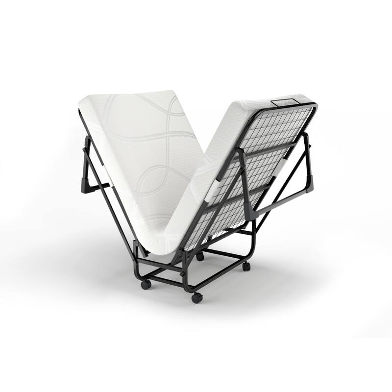 Folding Rollaway Bed with 4 Inch Twin Mattress