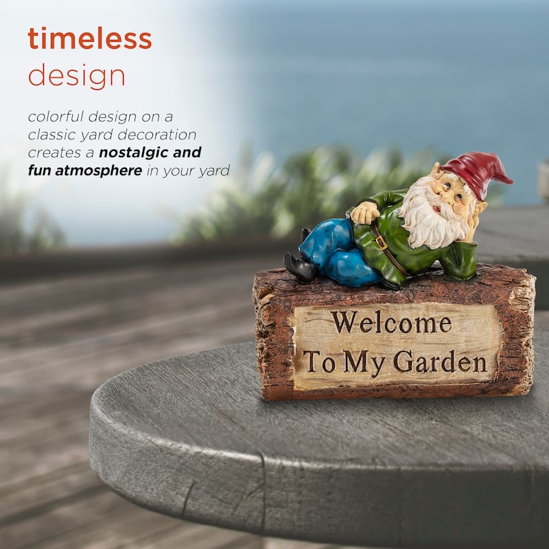 Gnome Folding Hands Looking Up Garden Statue
