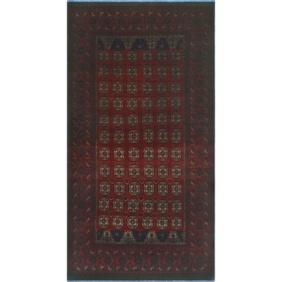 Vintage Distressed Wakeley Burgundy/Charcoal Rug - 3'10" x 7'4"