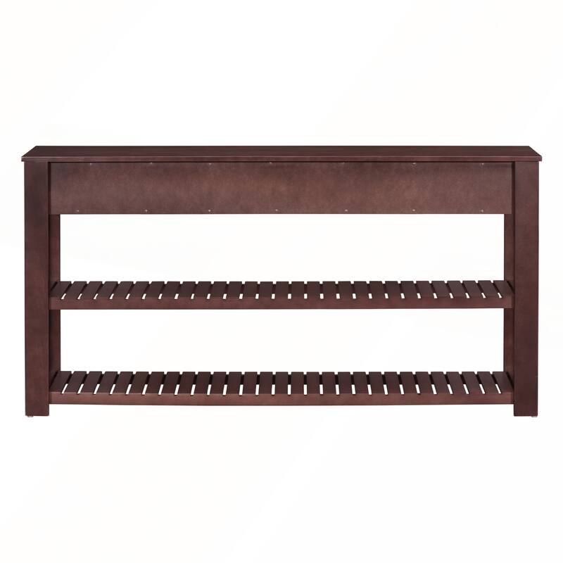 U_Style Stylish Entryway Console Table with 4 Drawers and 2 Shelves