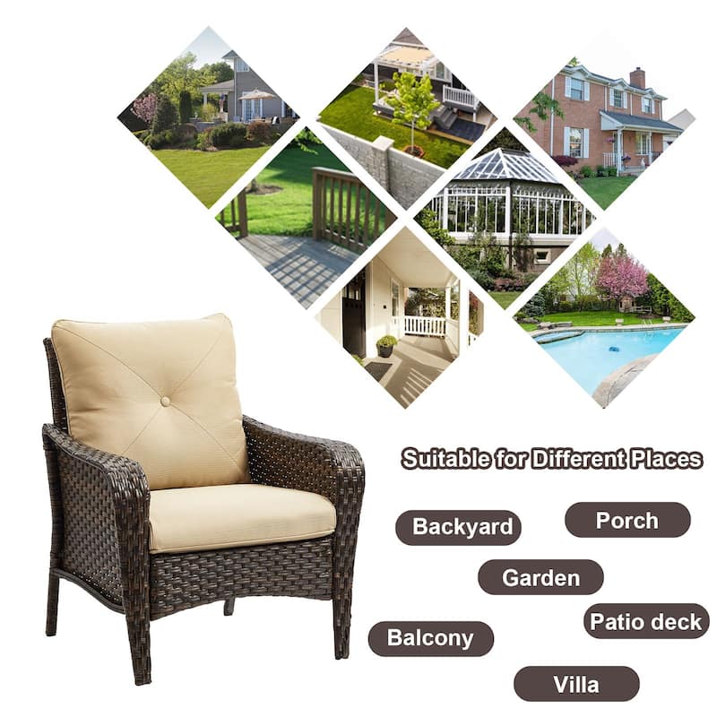 2 Pieces Patio Wicker Chairs Set