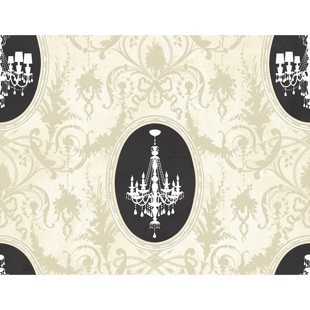Seabrook Designs Melina Chandelier Cameo Unpasted Wallpaper