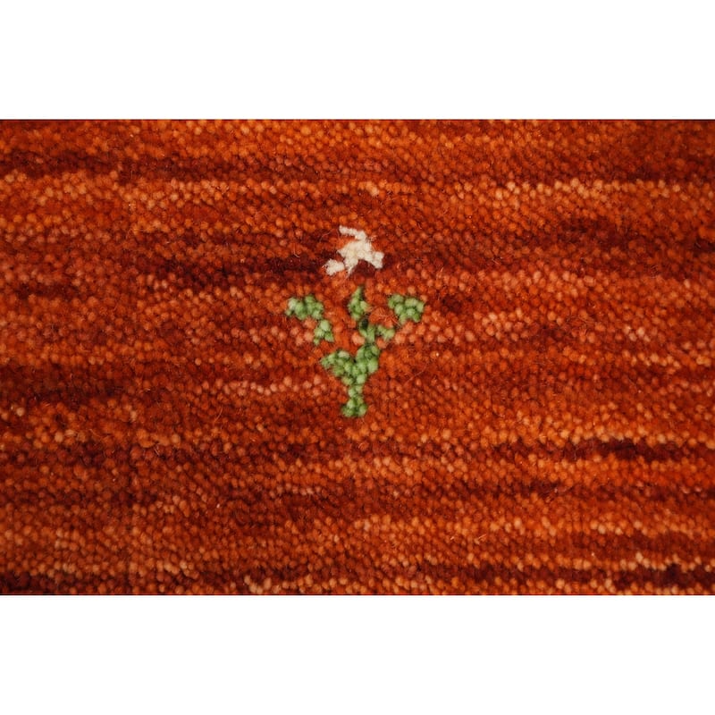 Hand Knotted Oriental 100% Wool Carpet Tribal Animal Pictorial Oranges & Rust Gabbeh Area Rug - 4' 0'' X 2' 2''