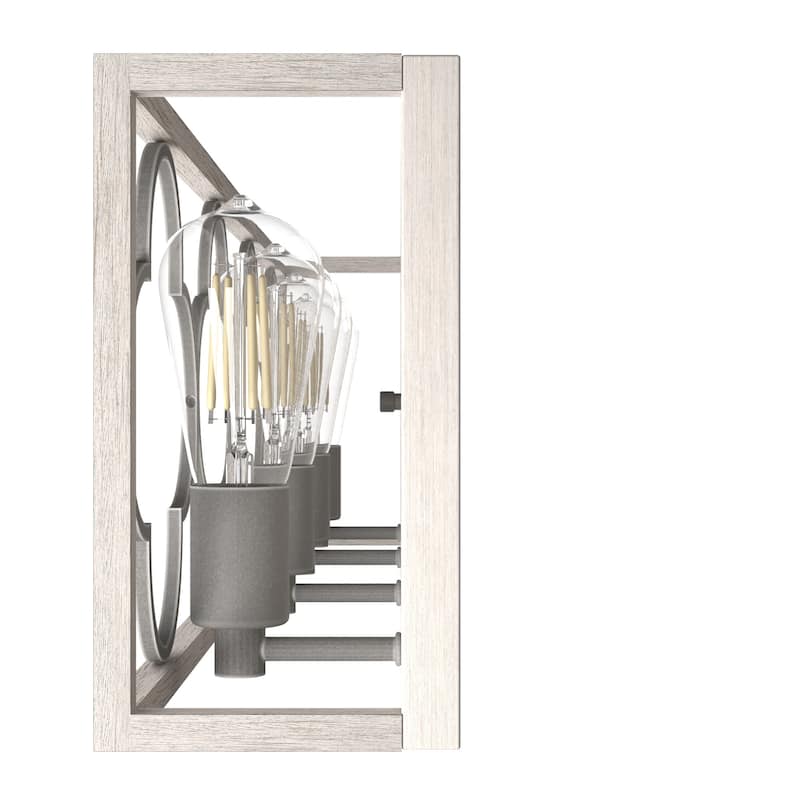 Hunter Gablecrest 4-Light Vanity Wall Light - Bathroom - Modern Farmhouse, French Country, Rustic, Distressed - Damp Rated!