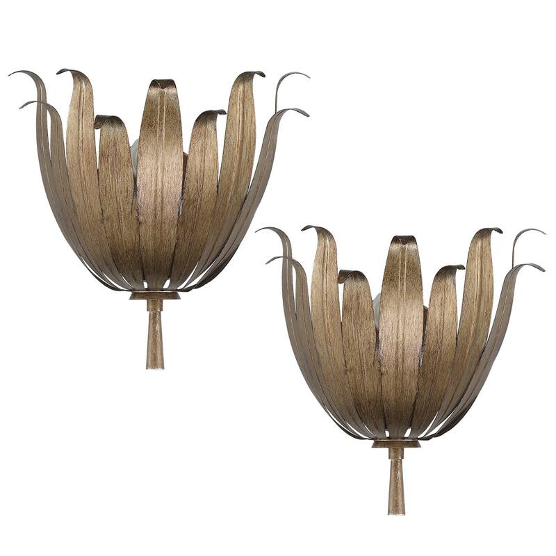 Acroma 2-set Steel Dimmable Steel Wall Sconce with Floral Design