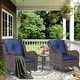 preview thumbnail 47 of 78, High Back Brown Wicker Outdoor Patio Conversation Sets with Swivel Chairs