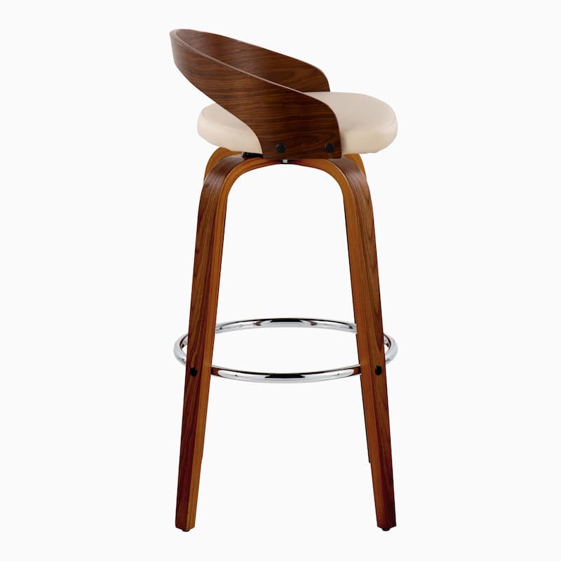 Carson Carrington Stavanger 30" Fixed-Height Bar Stool with Bent Wood Legs & Round Footrest (Set of 2)