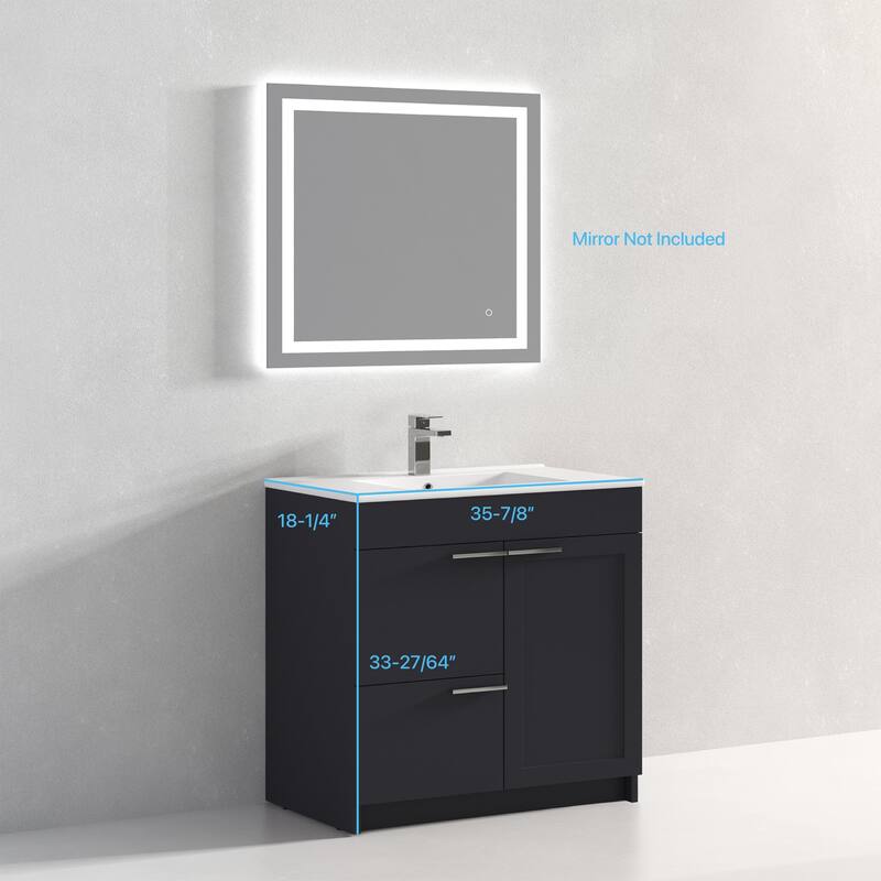 Blossom Hanover 36 Inch Bathroom Vanity with Topmount Ceramic Sink