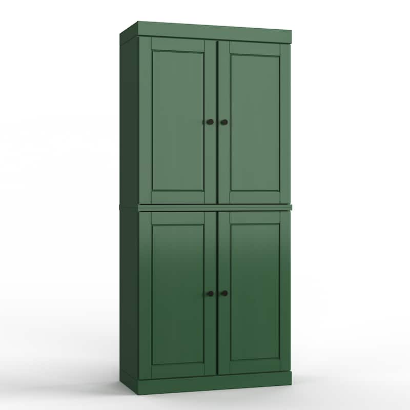 Palace Imports 100% Solid Wood Bathroom & Laundry Storage Cabinet, Raised Panel Doors, Adjustable Shelves, 32" Wide, 71.5" Tall