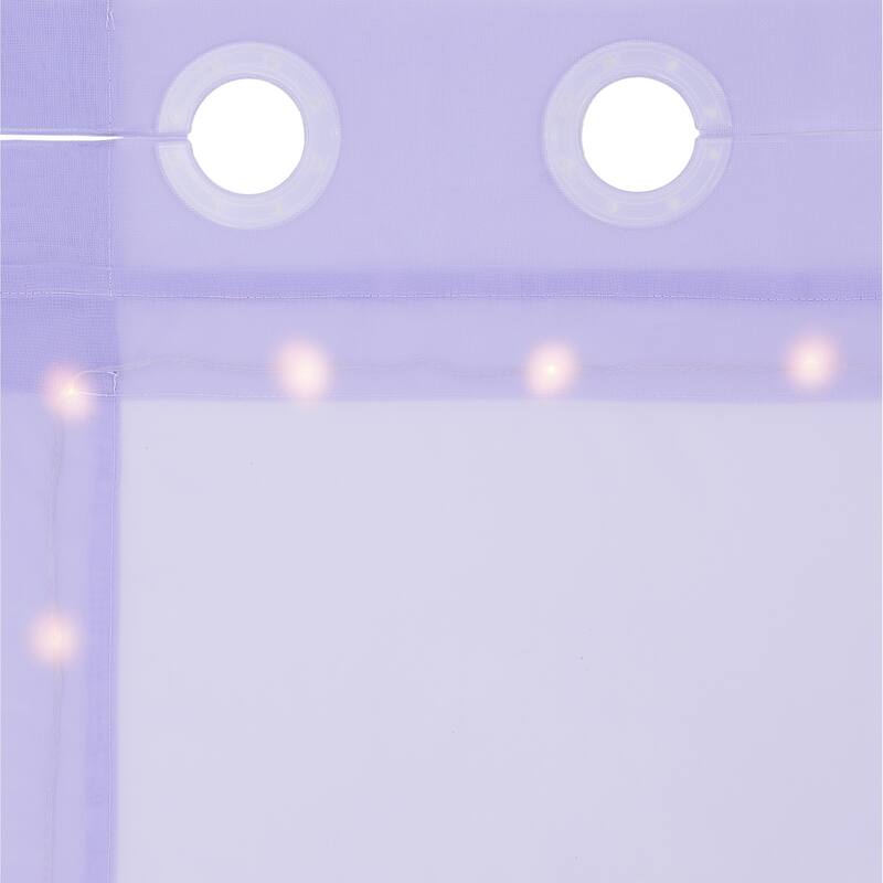Eclipse Starlight Light Up Sheer Hookless Curtain, 1 Panel, Lights with Remote Control