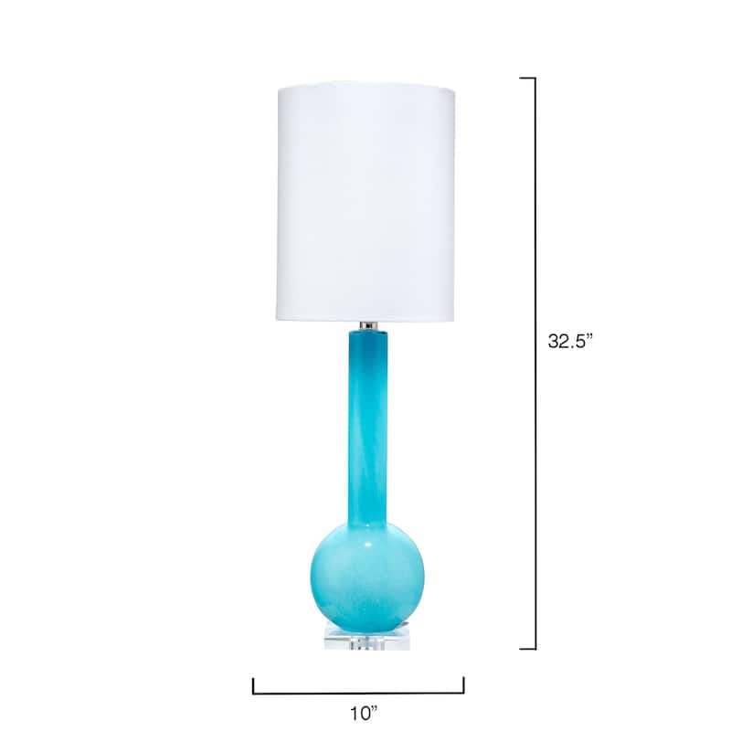 Jamie Young Studio Glass Table Lamp With Tall Thin Drum Shade