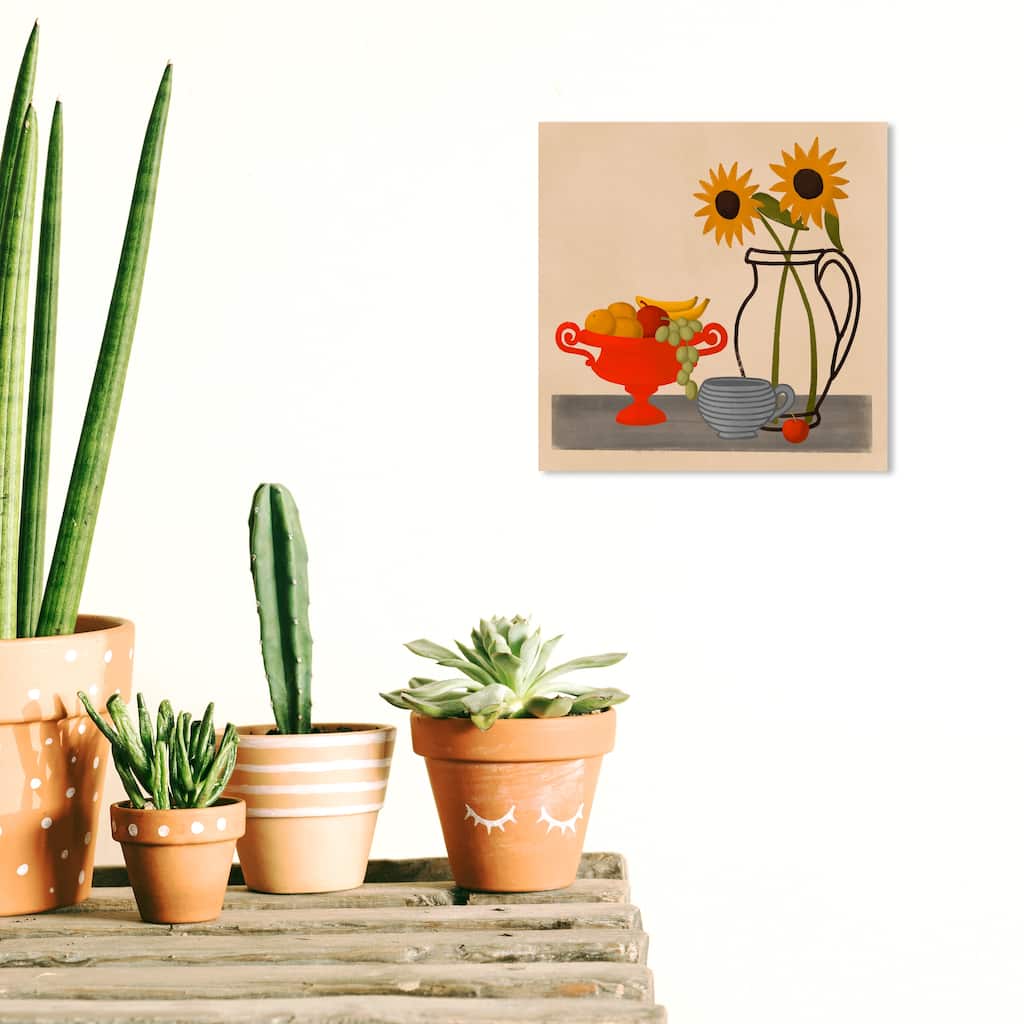 Wynwood Studio Prints Food and Cuisine Sunflower Fruits Brown and Light Brown Rustic Wall Art Canvas Print