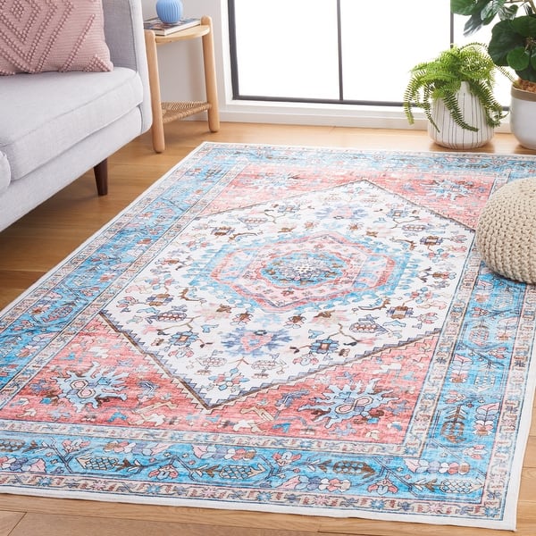 slide 2 of 10, SAFAVIEH Washable Printed Rug Karnit Oriental Distressed Rug