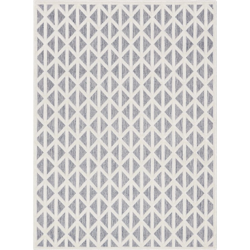 Well Woven Sila Ciel Modern Geometric Indoor Outdoor Area Rug - 5'3" x 7'3" - Blue