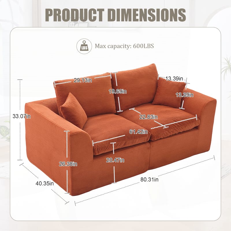 Modular Sectional Sofa Cloud Couch,Comfy Cloud Modern Sofa