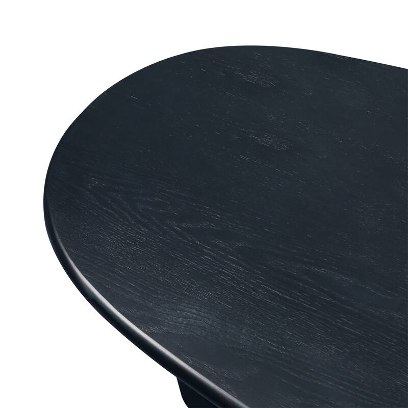51'' Tapered Tabletop Coffee Table, NATURAL WOOD/BLACK