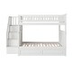 preview thumbnail 6 of 5, Columbia Full over Full Solid Wood Staircase Bunk Bed with Twin Raised Panel Trundle Bed in White