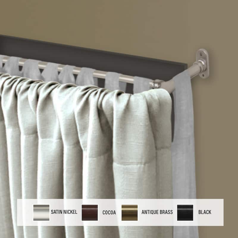 InStyleDesign 5/8 inch Double Blackout Bay Curtain Rod 20"-36", 38"-72" - Satin Nickel