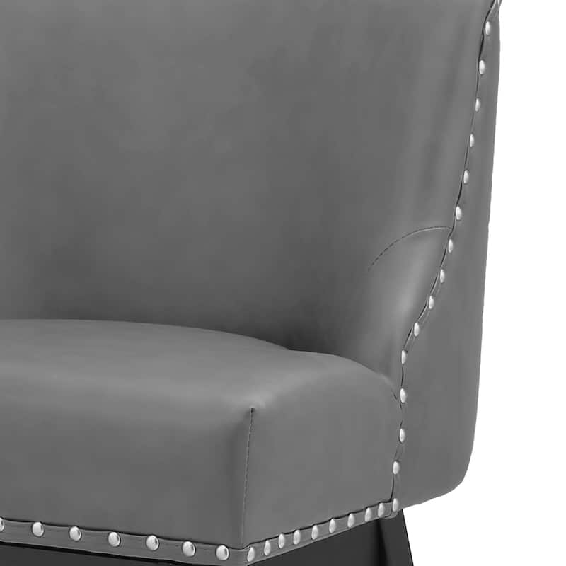 26 in. Counter Height Upholstered Wood Frame Swivel Bar Stool with Farbic Seat Set of 4 - 19.6"D x 19.6"W x 37"H