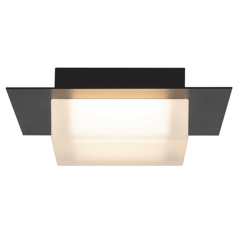 8 inch Square Integrated LED Flush Mount - Black