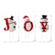 Glitzhome Metal Vertical or Horizontal "JOY" Snowman/Gingerbread Man Family Yard Stake