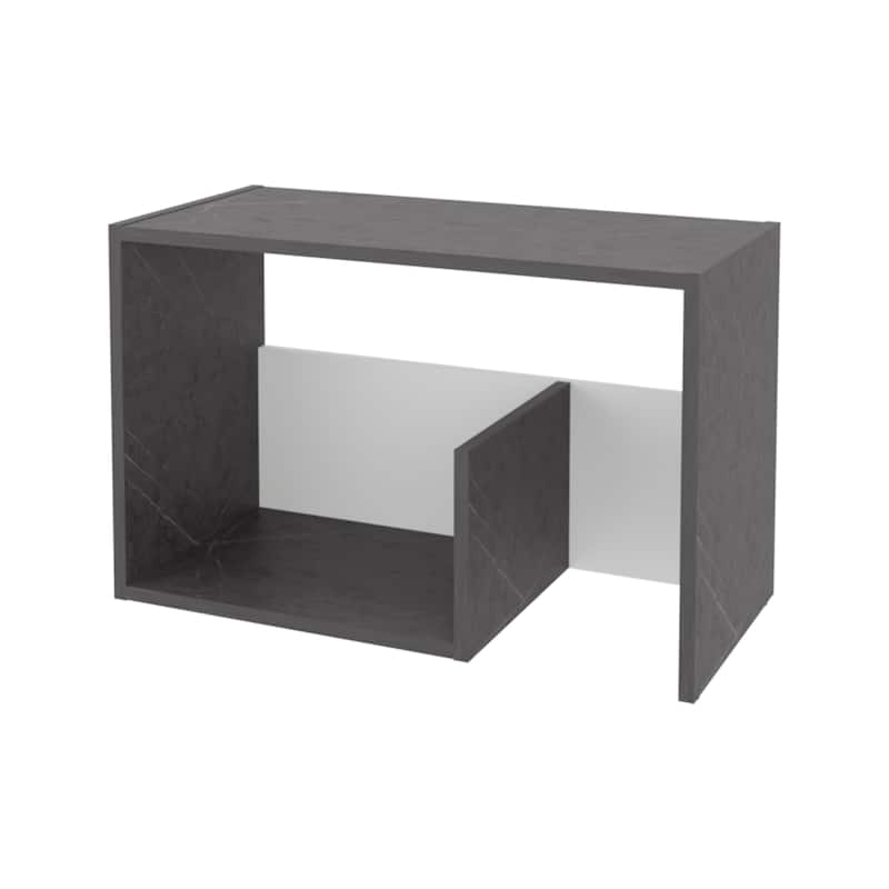 Onix White Melamine Compact Accent Side Table for Living Room or Bedroom - 24.9”(H) x 15.7”(L) x 11.8”(W)