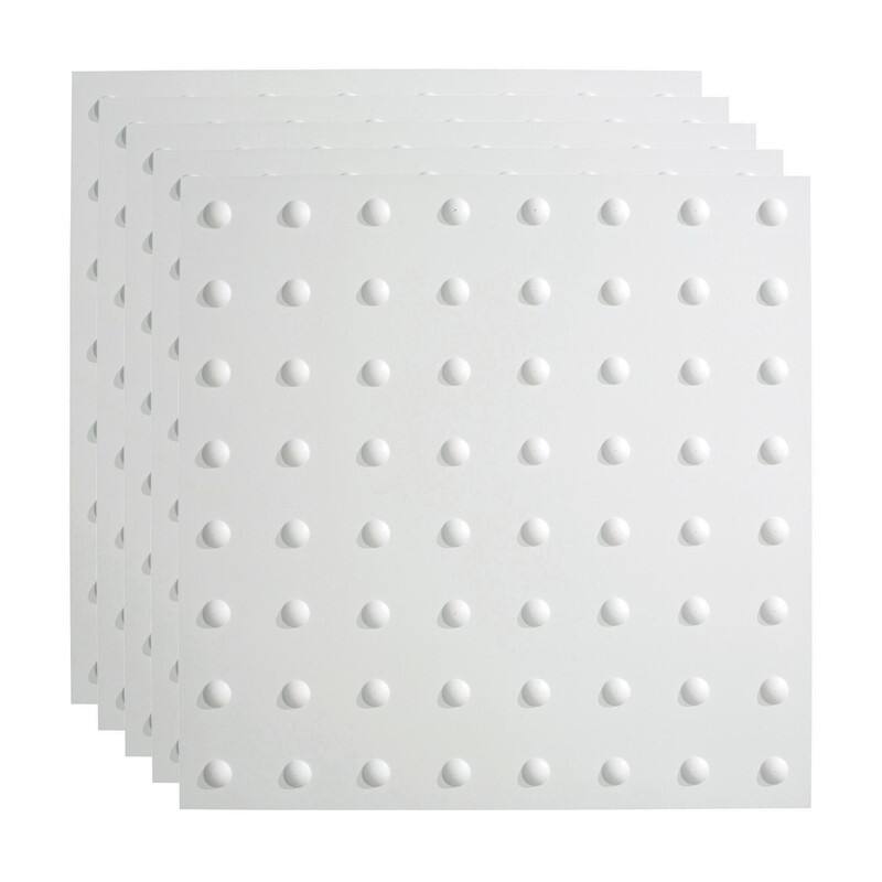 FASÄDE Dome Decorative Vinyl 2ft x 2ft Lay in Ceiling Panel in Gloss White (5 Pack) - 5 Pack - Gloss White