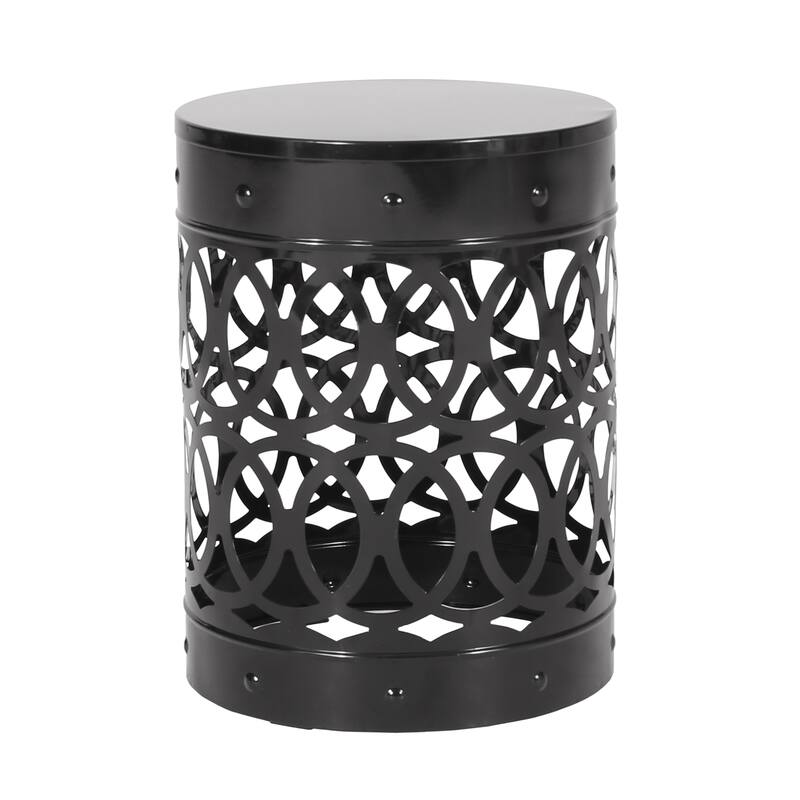Outdoor Metal end table -Large - Black