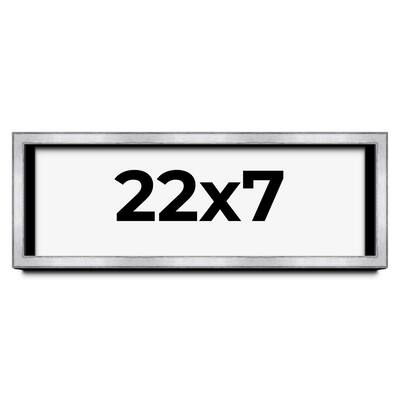 22x7 Shadow Box Frame Silver | 1.375 Inches Deep Real Wood