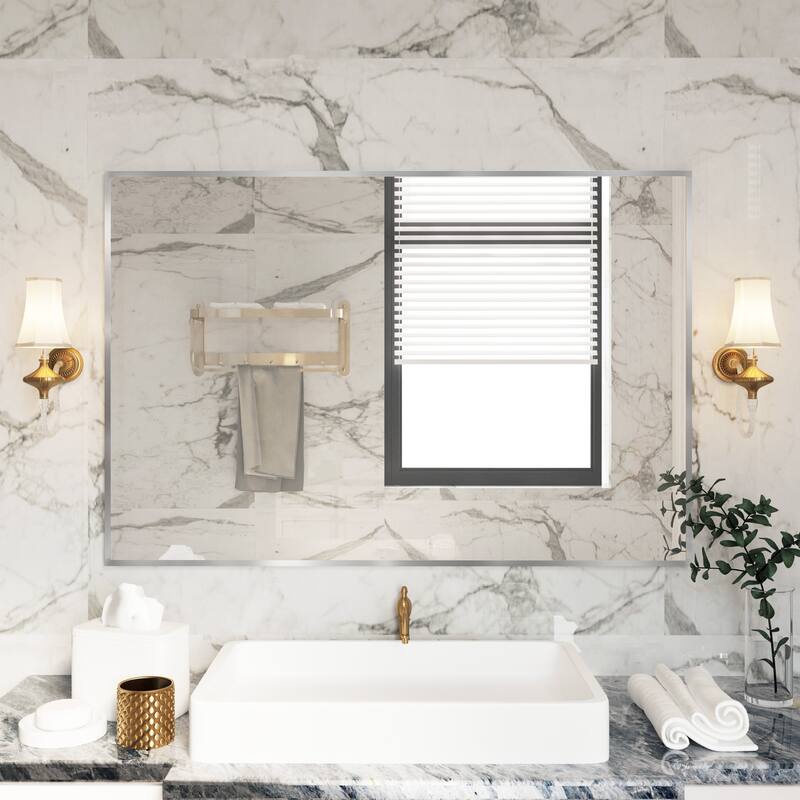 QuivaraView Wall Mounted Aluminum Frame Bathroom Vanity Mirror