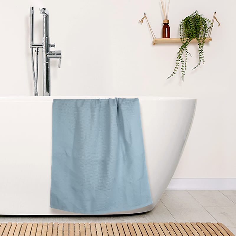Waffle 2 Pack Cotton Bath Towel Set, Soft, Highly Absorbent, Quick Drying Towels for Bathroom, Gym, SPA, Yoga 28" x 56"