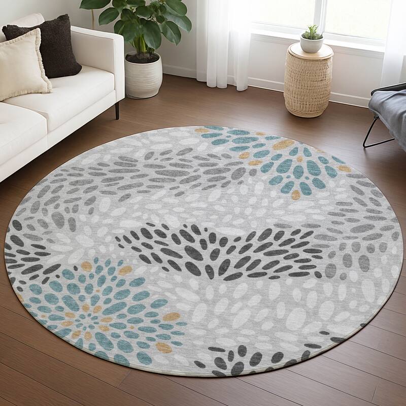 Machine Washable Indoor/ Outdoor Modern Genoa Chantille Rug