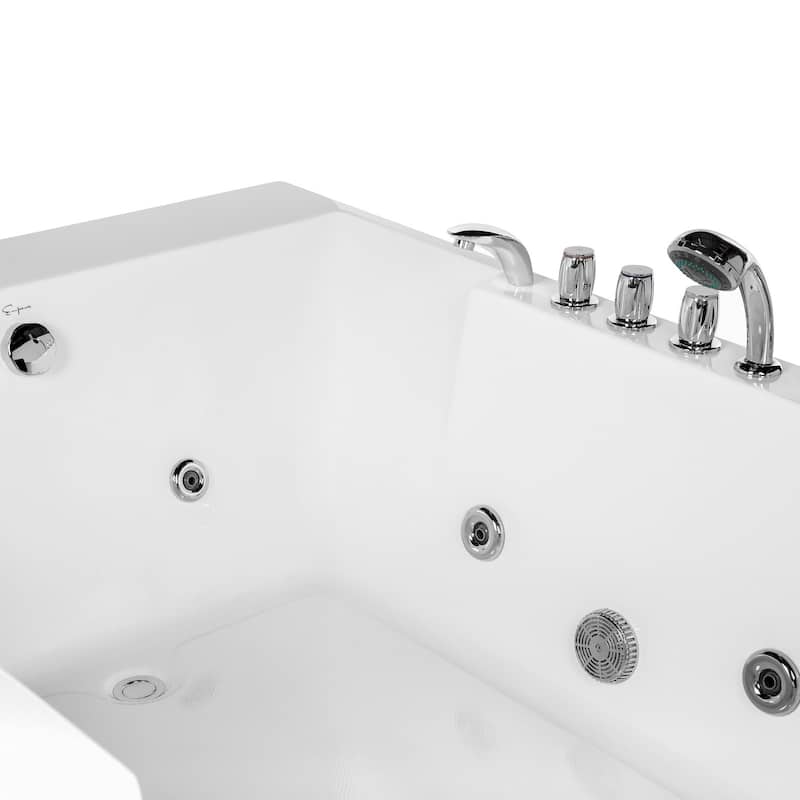 Empava 72x84-inch Alcove/ Tile-in Whirlpool Spa Bathtub with Faucet