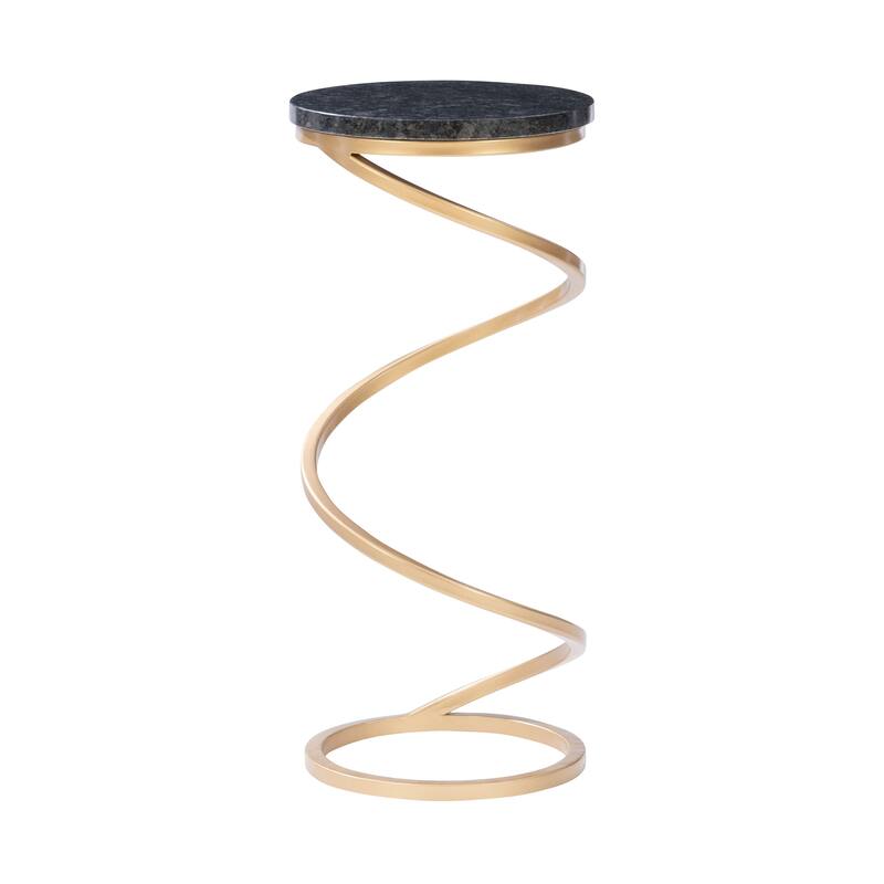 Glazebrooke Glam Sprial End Drink Table with Gold Base On Sale Bed
