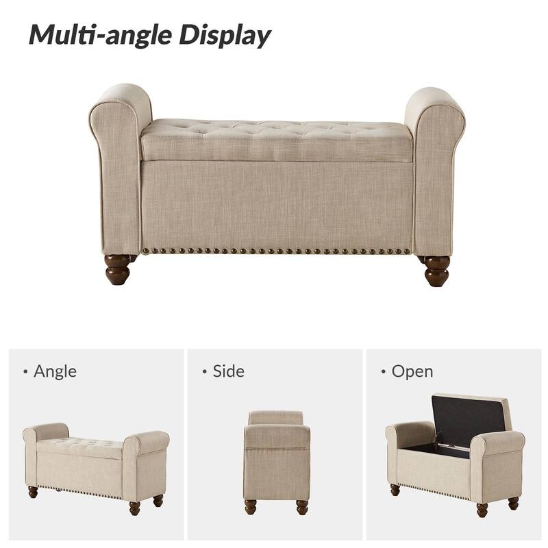 Silvia Upholstered Bench with Storage Space