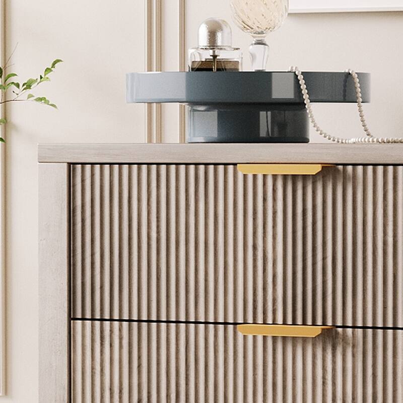 5 Drawer Dresser for Bedroom, 45 Inch Tall Narrow Nightstand, Modern Chest of Drawers, Wooden Storage