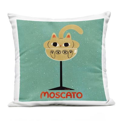 Stupell Moscato Feline Wine Printed Outdoor Throw Pillow Design by Carrie Cantwell