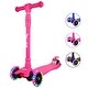 preview thumbnail 1 of 16, Scooters for Kids Age 3-5, 3 Light Up Wheels 4 Adjustable Height Pink