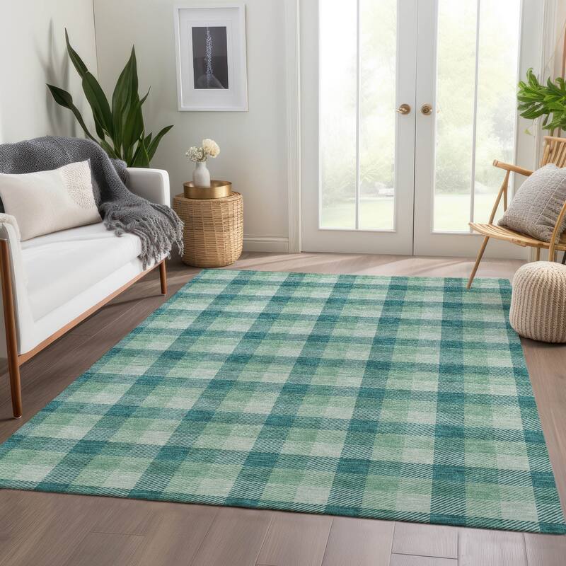 Premium Washable Super Soft Plaid Mayfield Rug