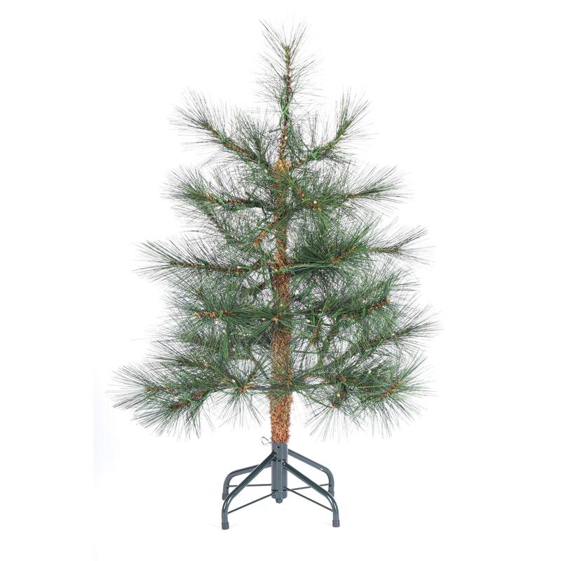 Charming 3 Foot Prelit Hard Needle Tips Hinged Christmas Tree