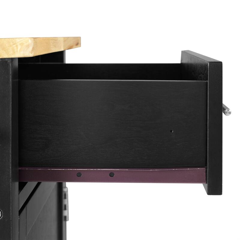 Crosley Savannah Wood Top Drop Leaf Kitchen Island/Cart - 30"d x 42"w x 37"h