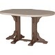 preview thumbnail 77 of 82, Poly Lumber Round Dining Table Set with Island Chairs Bar Height - Weatherwood & Chestnut Brown