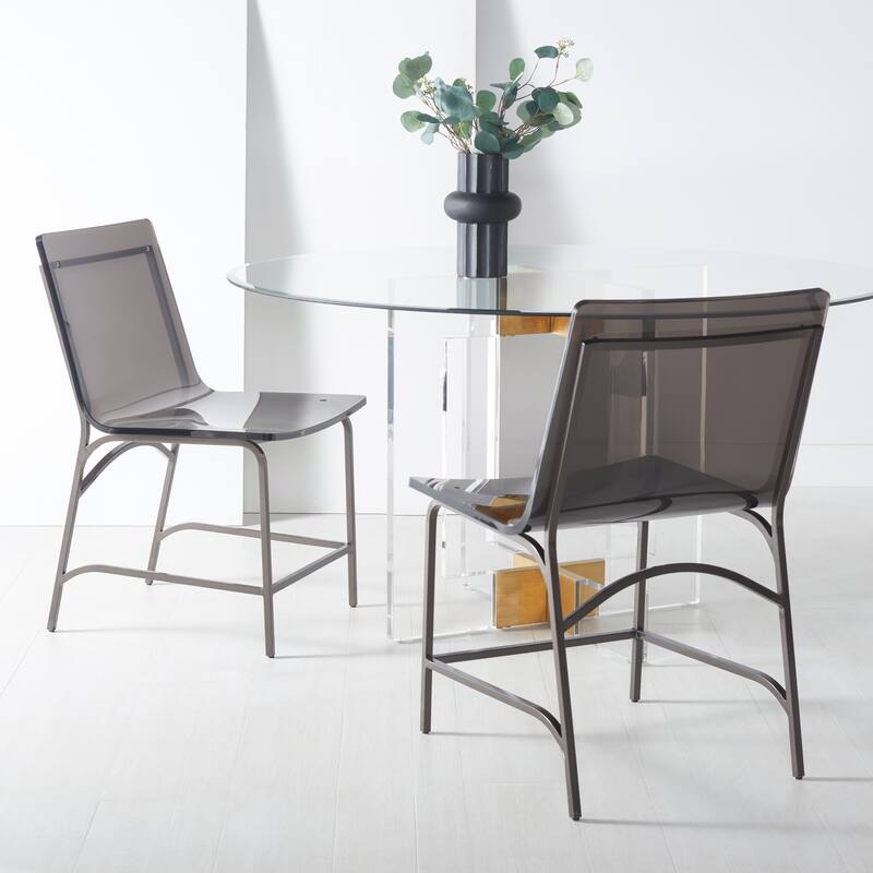 SAFAVIEH Couture Ljupka Acrylic Dining Chair (Set of 2) - 20 In W x 21.25 In D x 33.25 In H - 20"W x 21"D x 33"H