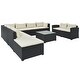preview thumbnail 20 of 27, 9-piece Outdoor Patio Large Wicker Sofa Set, Rattan Sofa Set