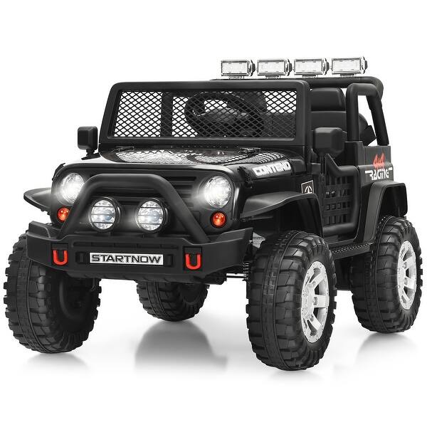 slide 2 of 32, Costway 12V Kids Ride On Truck Remote Control Electric Car with - 45'' x 28.5'' x 28.7'' Black